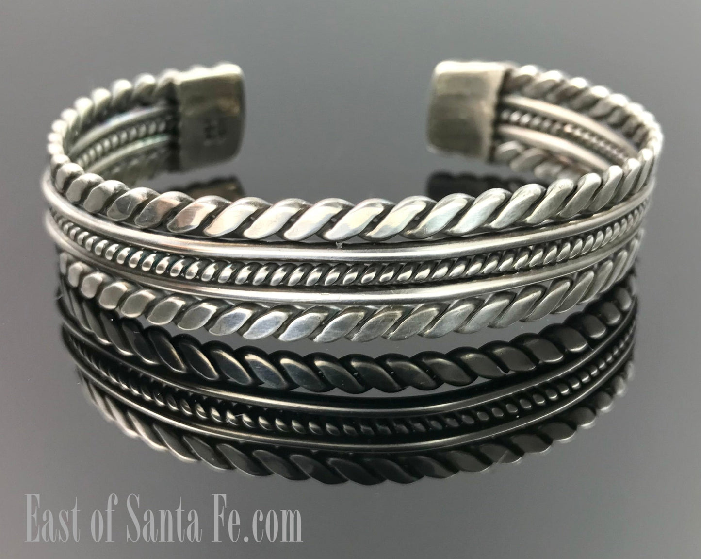 Vintage Twist Wire Sterling Silver Cuff Bracelet - 925 Mexico