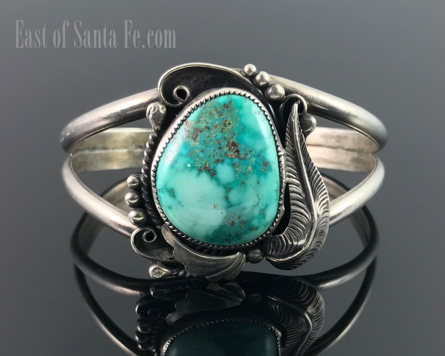 Turquoise Navajo Native American Sterling Silver Cuff Bracelet - Vintage