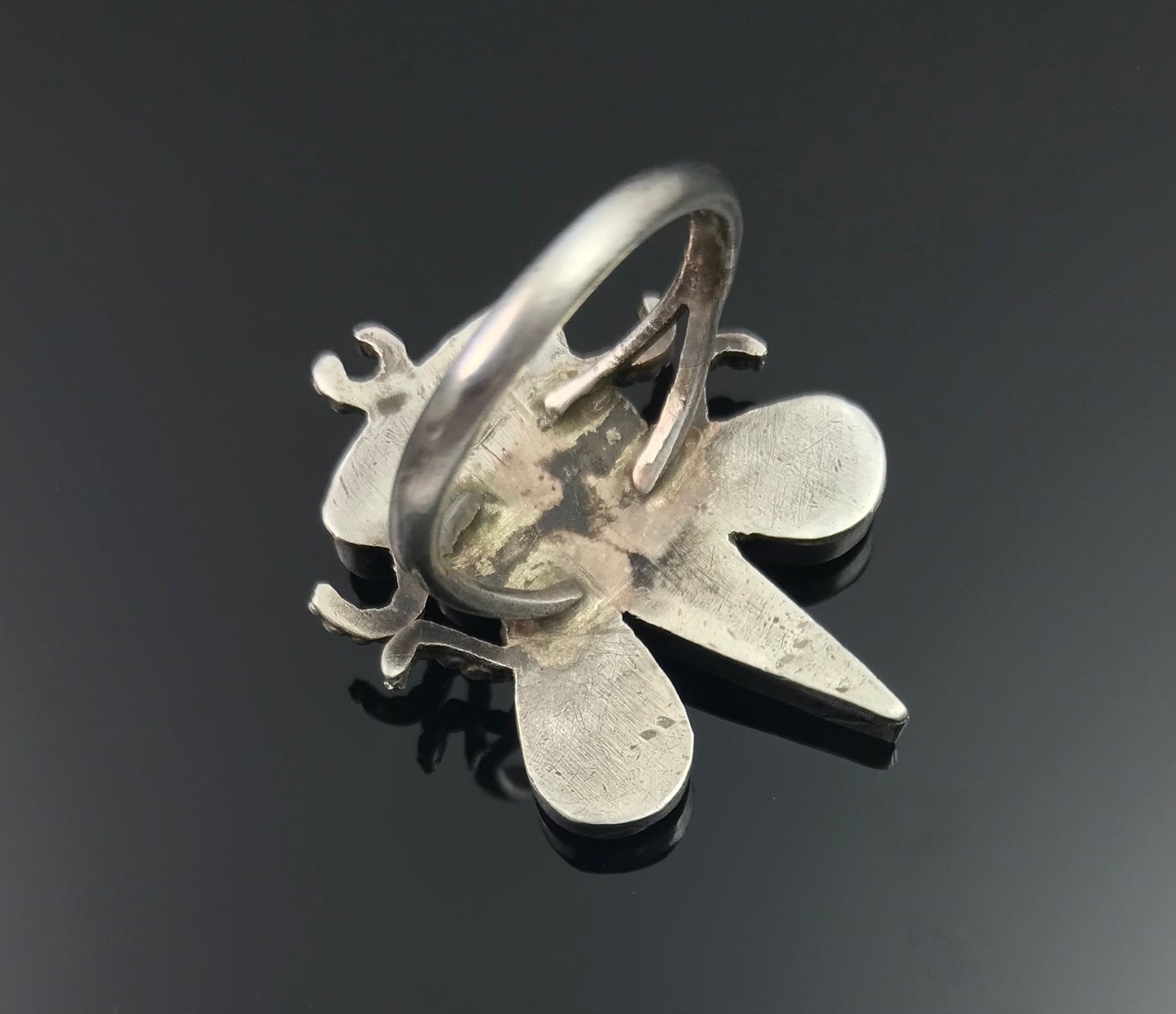 Zuni Inlay Bug Ring Native American Size 6 - Vintage