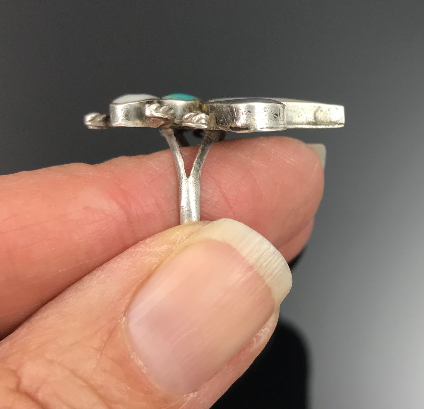 Zuni Inlay Bug Ring Native American Size 6 - Vintage