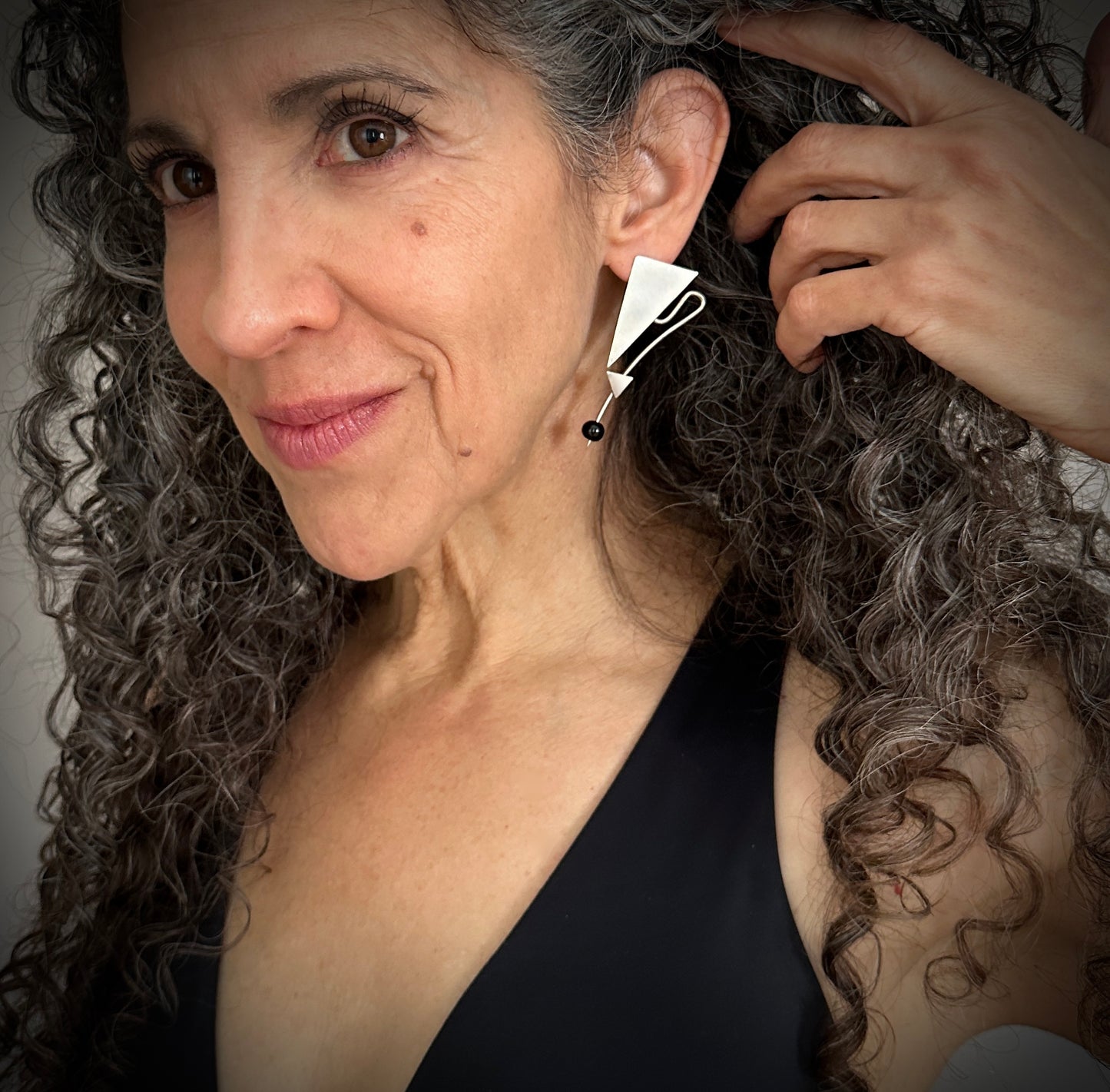 Mid-Century Modern Mexican Sculptural Earrings - Vintage