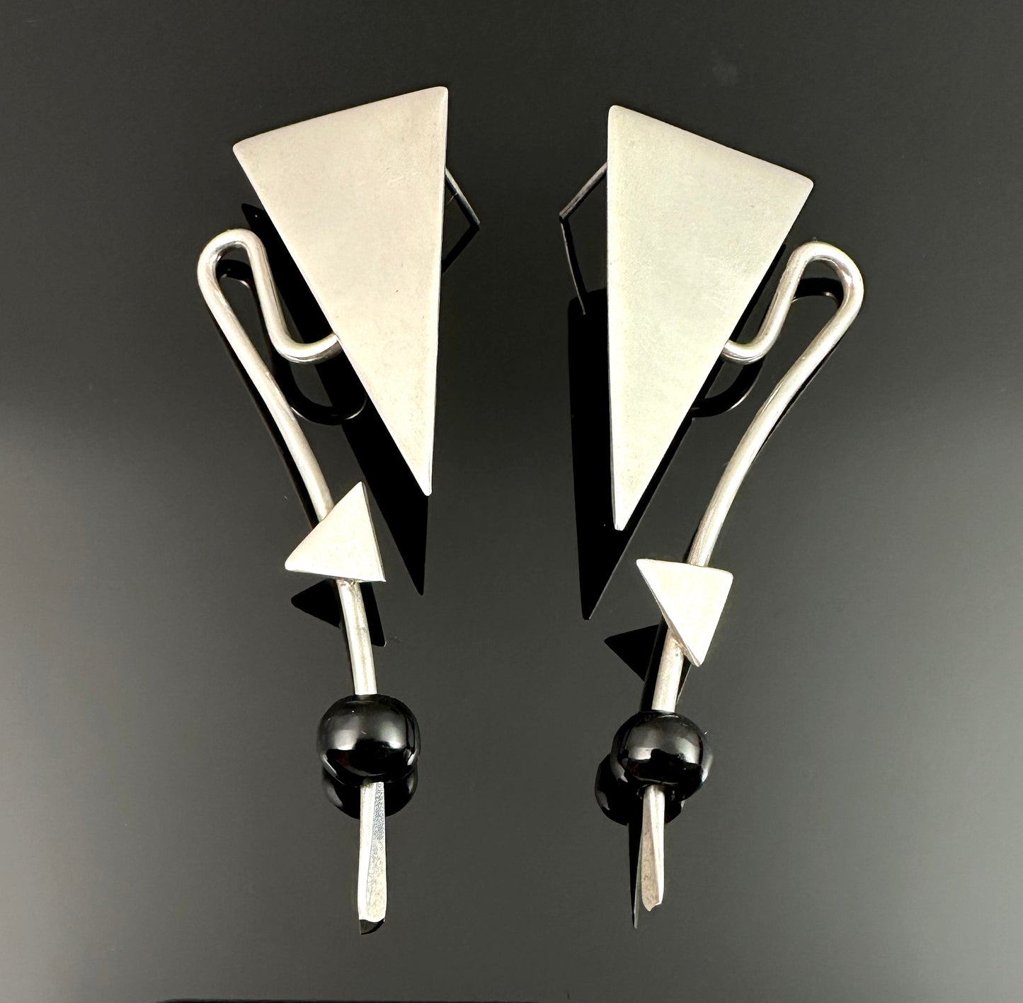 Mid-Century Modern Mexican Sculptural Earrings - Vintage