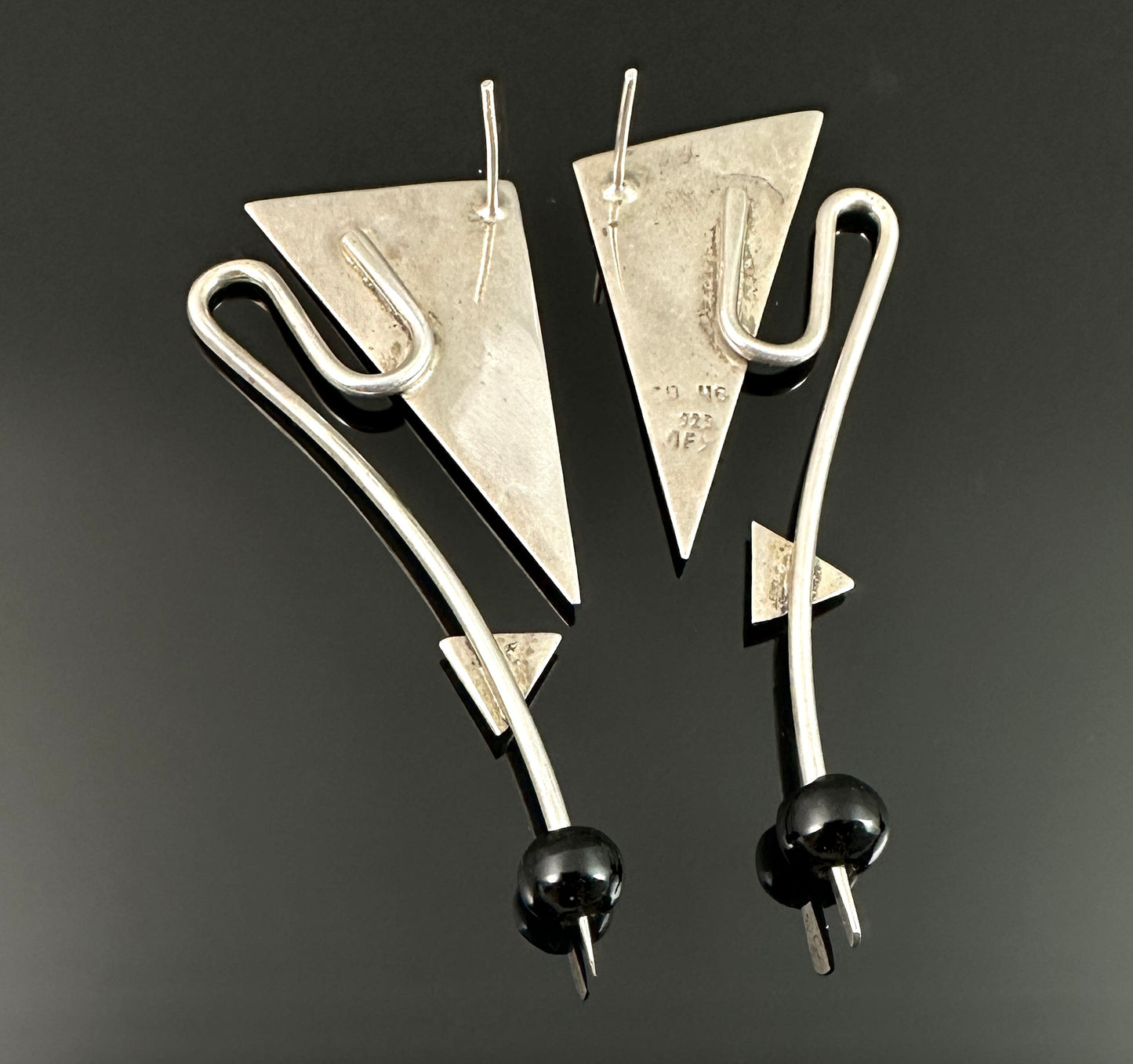 Mid-Century Modern Mexican Sculptural Earrings - Vintage