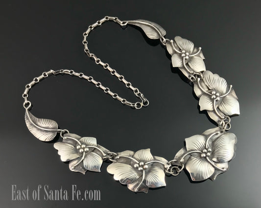Vintage Flower Necklace Sterling Silver - Carol Felley