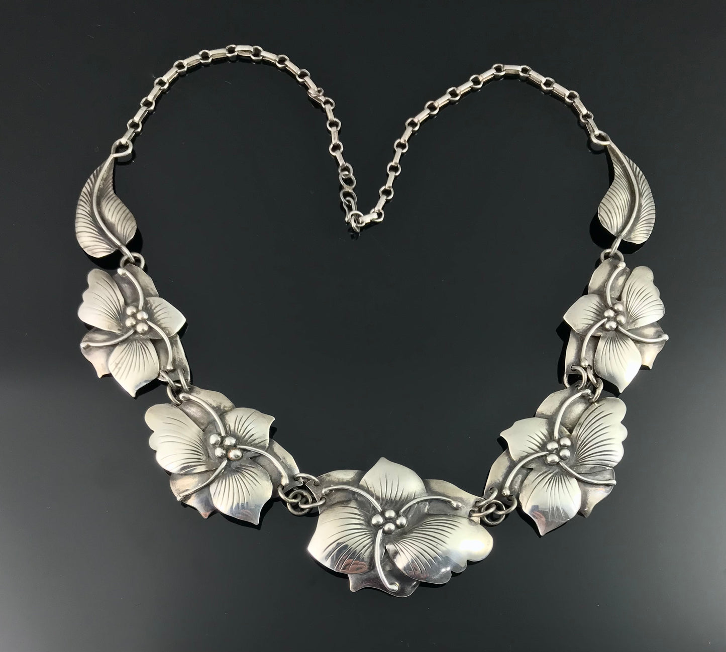 Vintage Flower Necklace Sterling Silver - Carol Felley