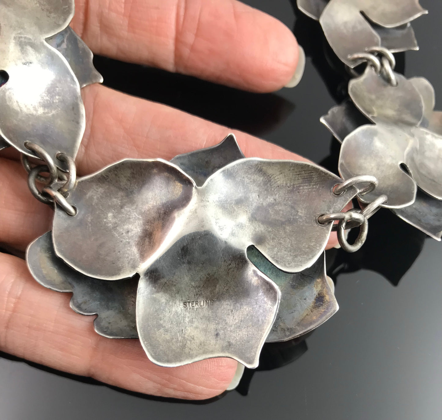 Vintage Flower Necklace Sterling Silver - Carol Felley