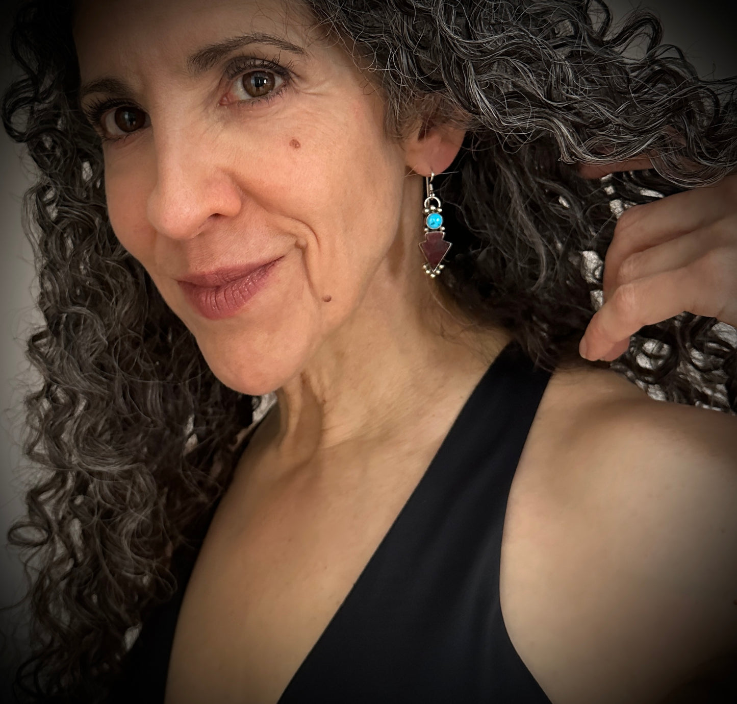 Spiny Oyster and Turquoise Native American Navajo Earrings - Vintage