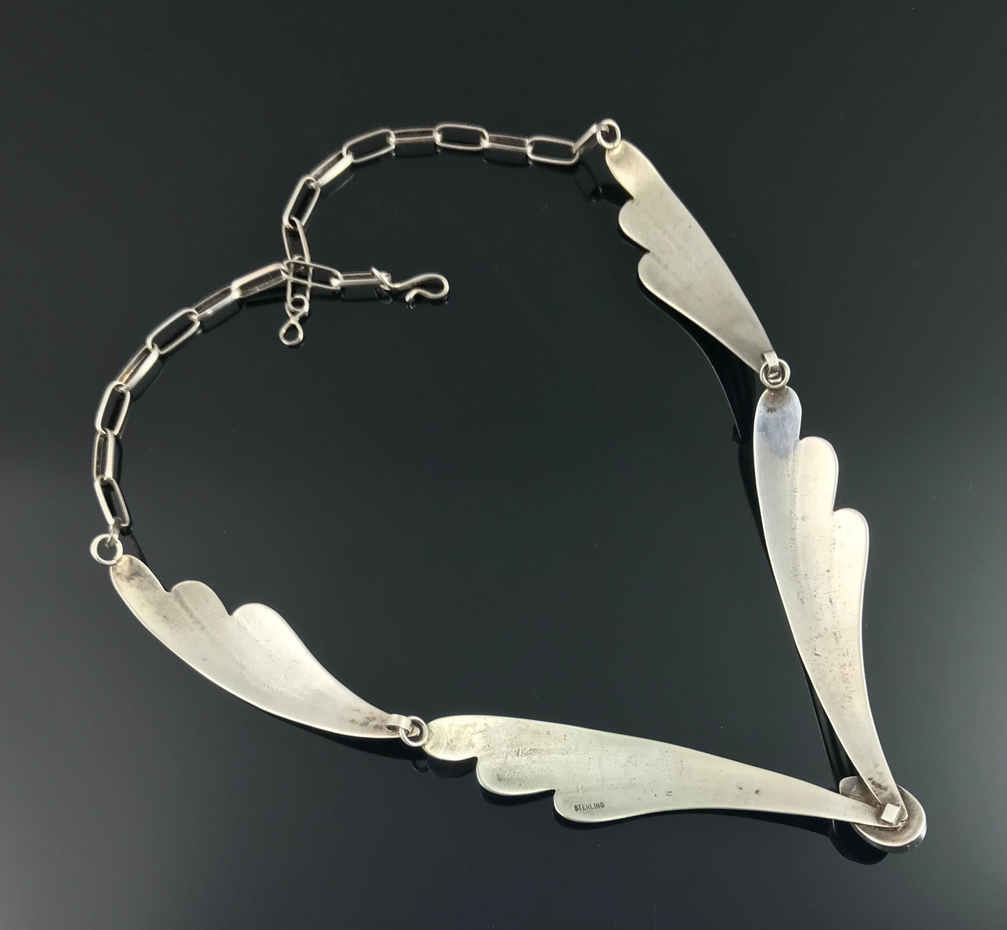 Black Onyx Graceful Native American Navajo Necklace - Vintage