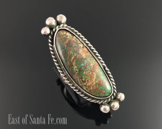 Green Turquoise Native American Navajo Ring Size 6 - Vintage