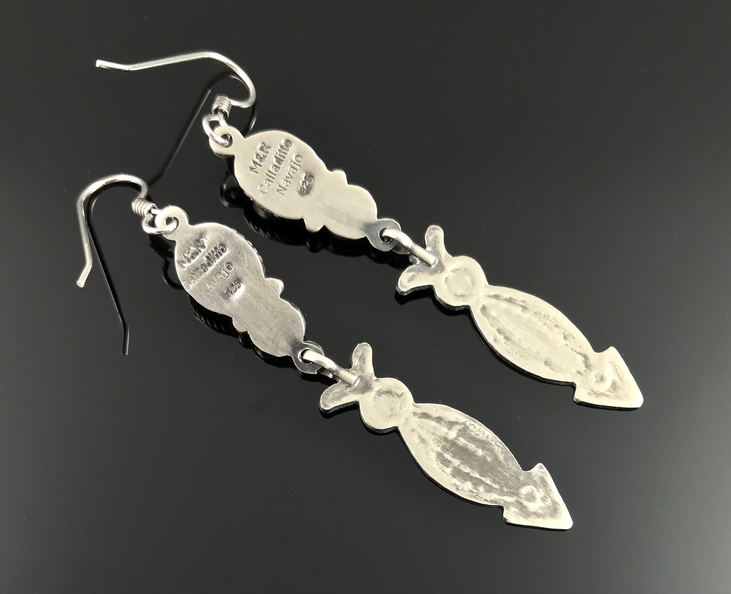 Old Style Turquoise and Arrows Navajo Native American Earrings - Michael & Rose Calladitto