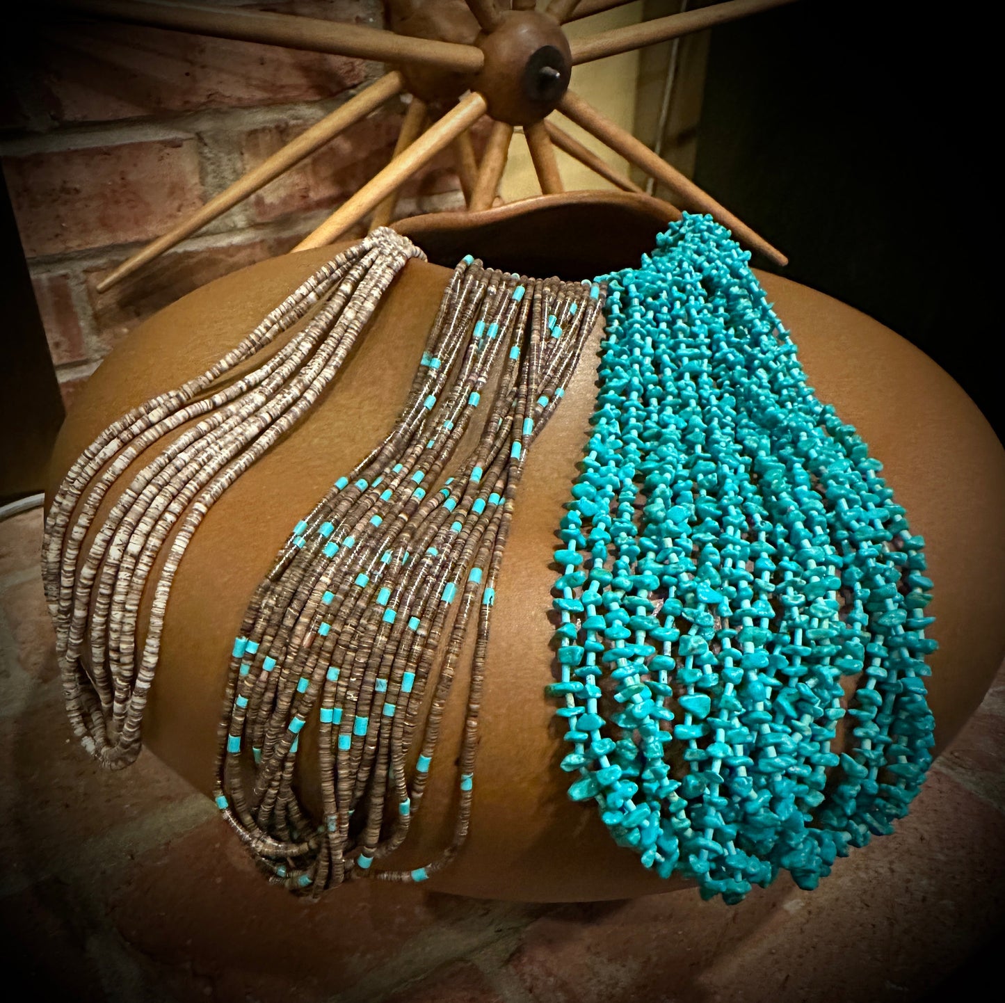 Santo Domingo Kewa Pueblo Turquoise 10 Strand Heishi Necklace - Vintage