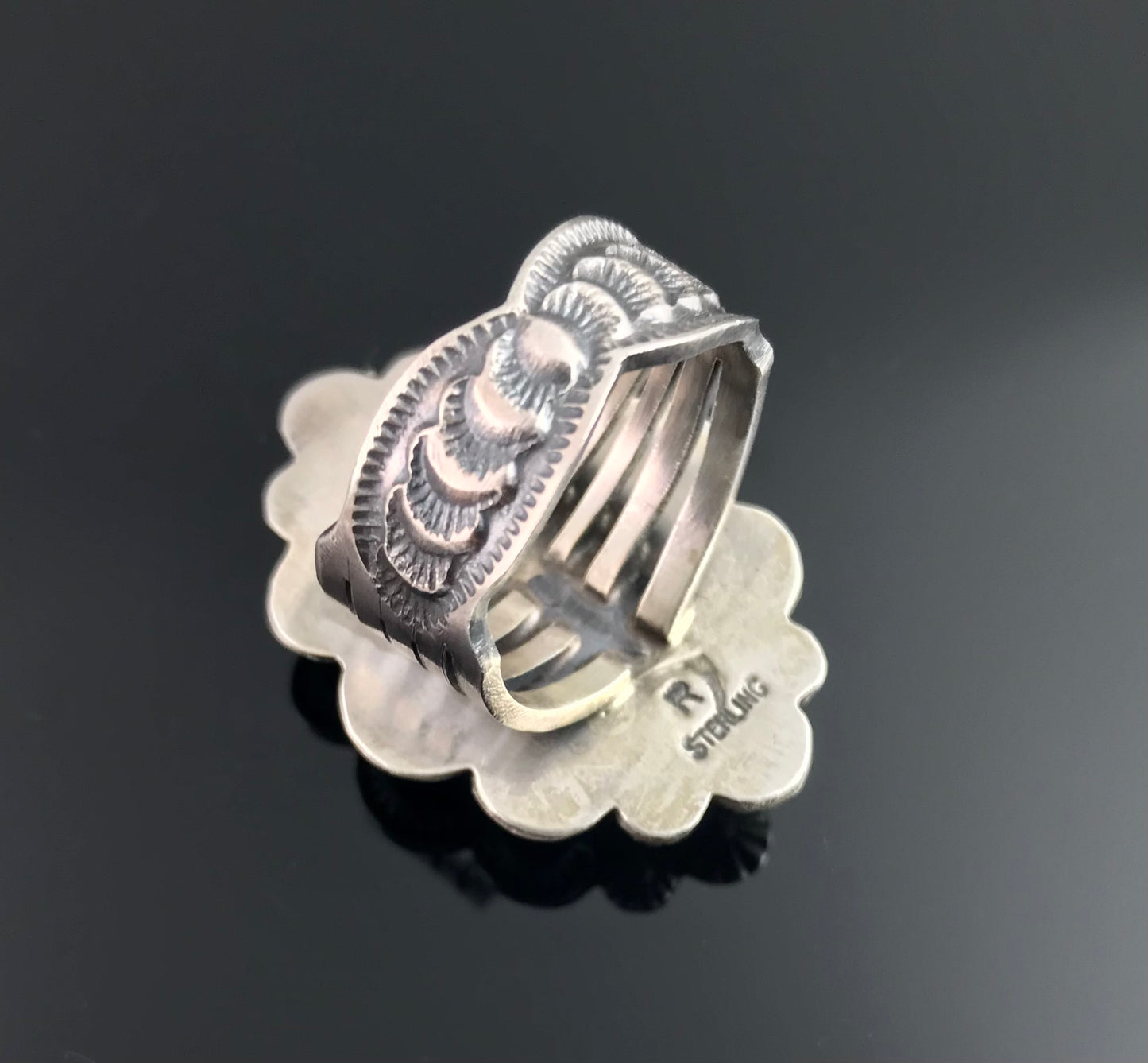 High Quality Spider Web Kingman Turquoise Ring Navajo Native American Size 9 - Benny Ramone