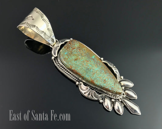 Bird's Eye Turquoise Native American Navajo Necklace Pendant - Clarence Long