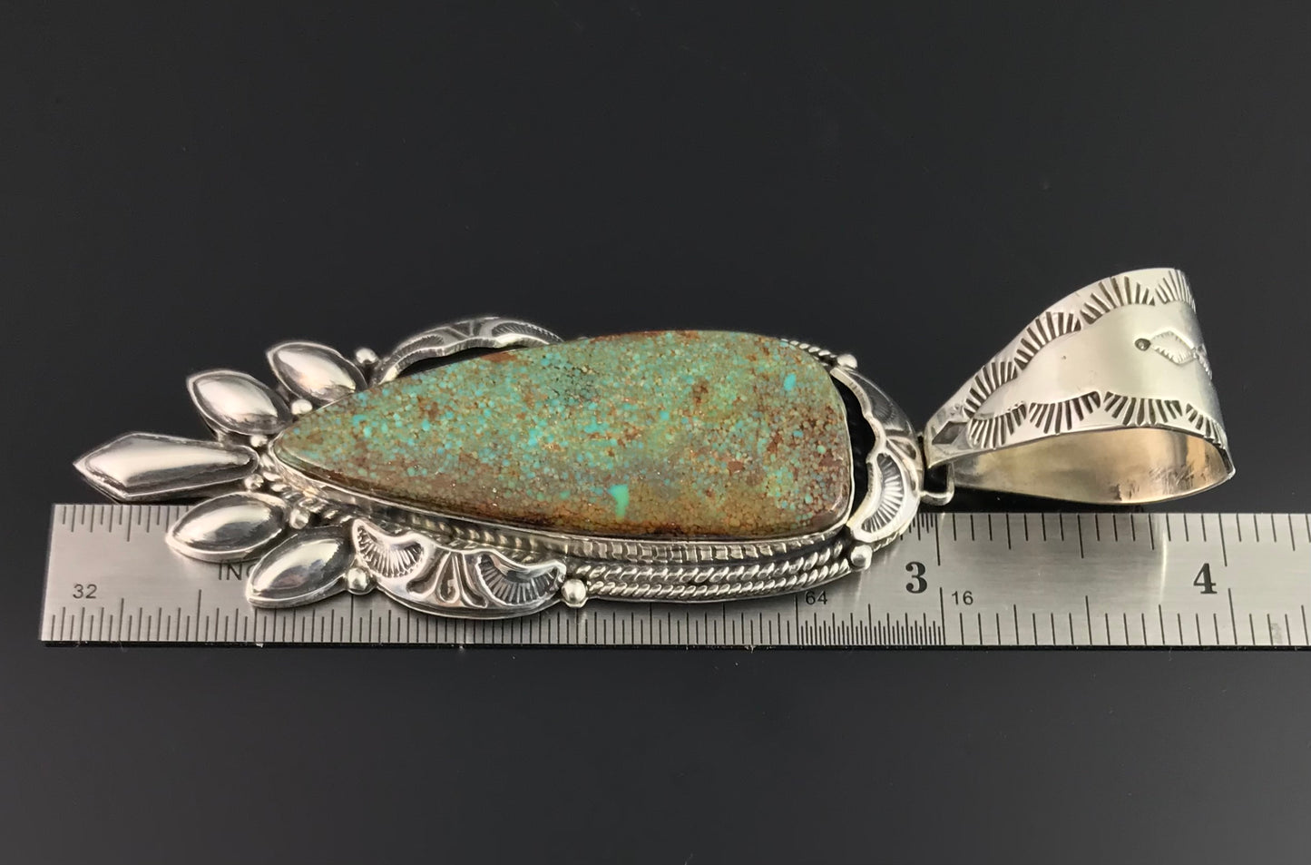 Bird's Eye Turquoise Native American Navajo Necklace Pendant - Clarence Long