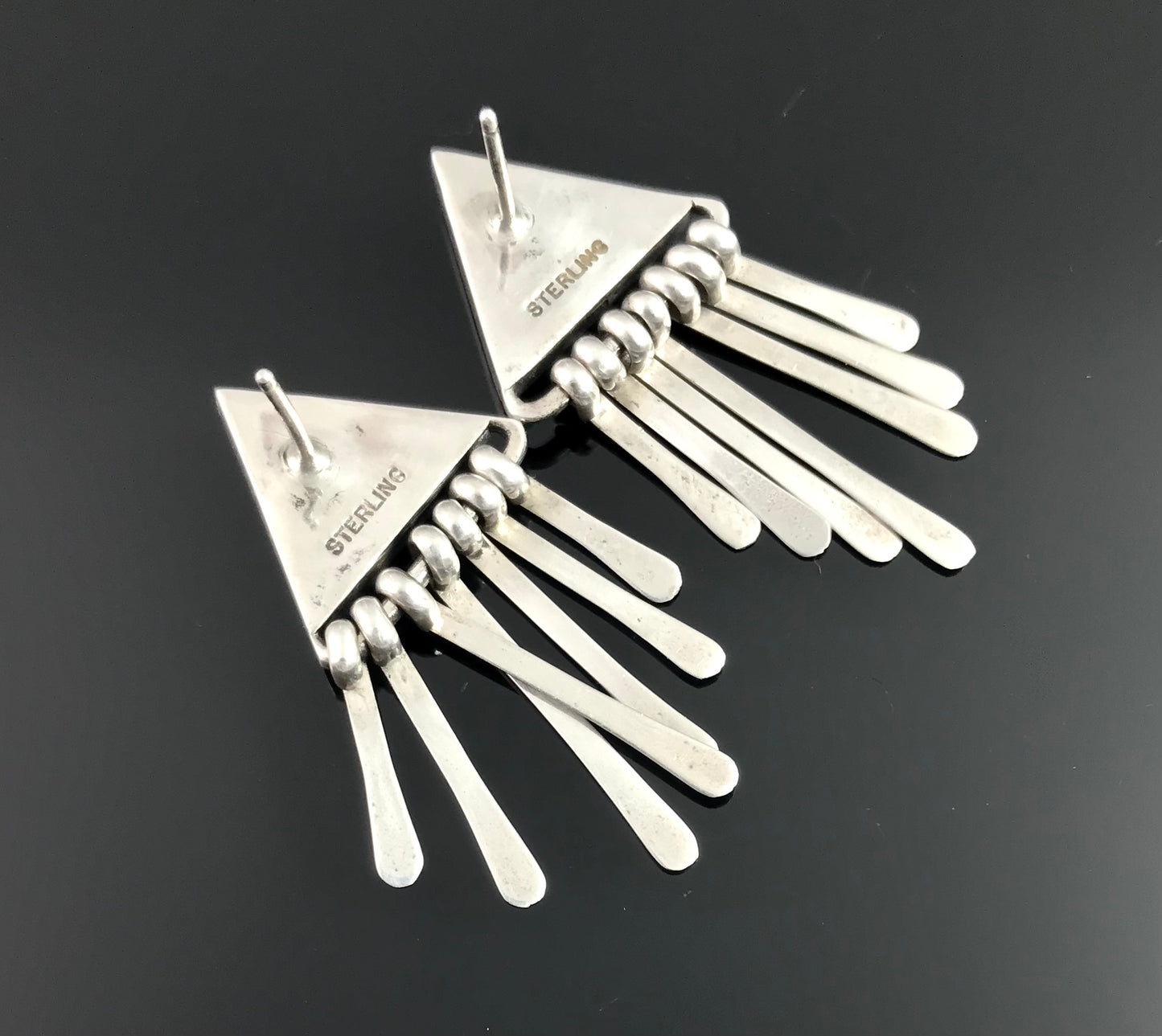 Inlay Earrings Multi-Color Native American Earrings - Vintage