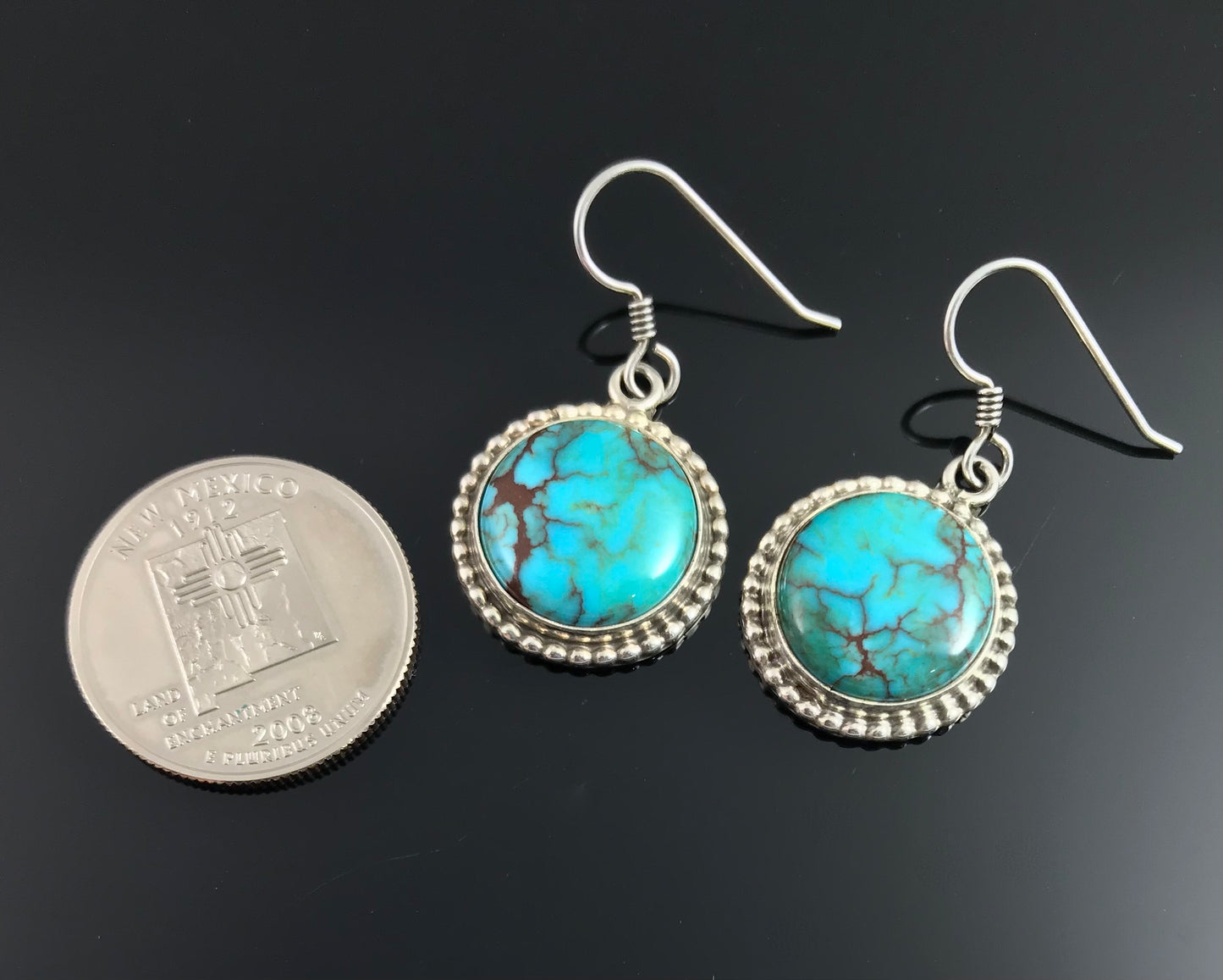 Prince Mine Egyptian Turquoise Navajo Native American Earrings - Burt Francisco