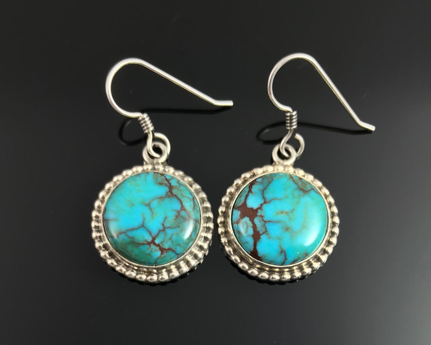 Prince Mine Egyptian Turquoise Navajo Native American Earrings - Burt Francisco