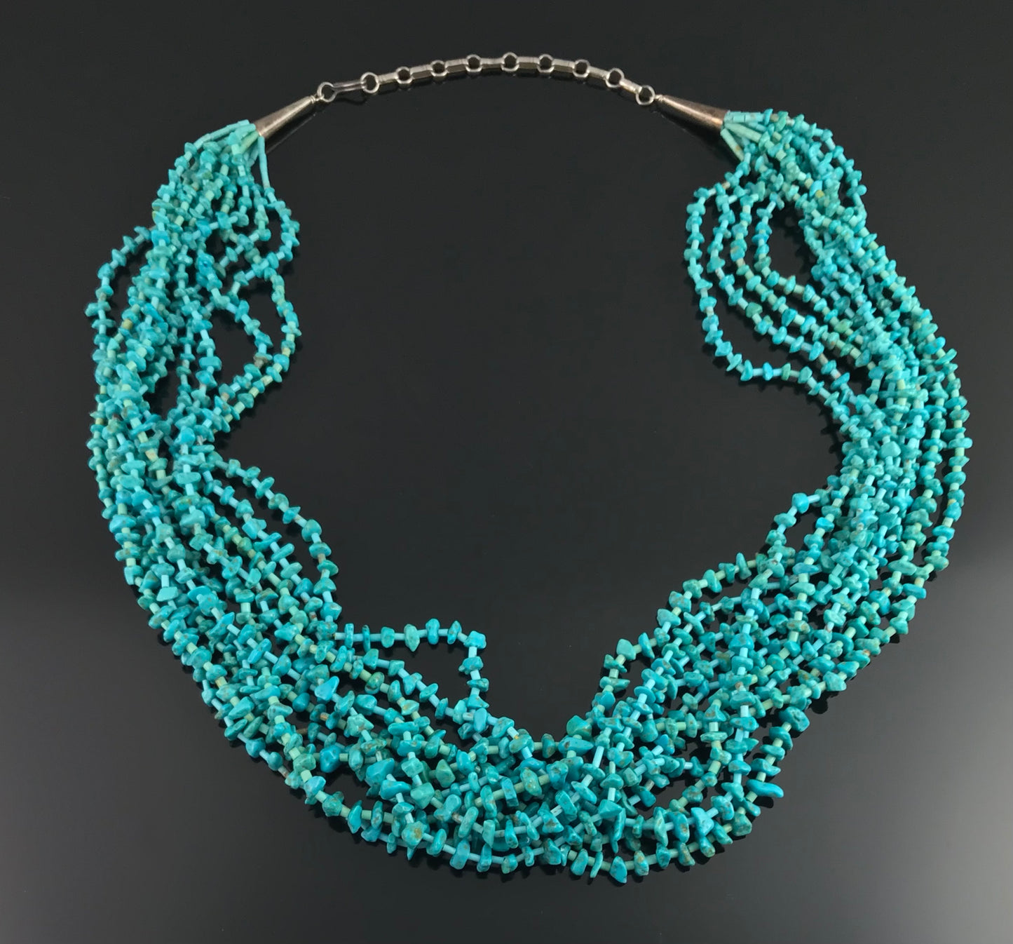 Santo Domingo Kewa Pueblo Turquoise 10 Strand Heishi Necklace - Vintage