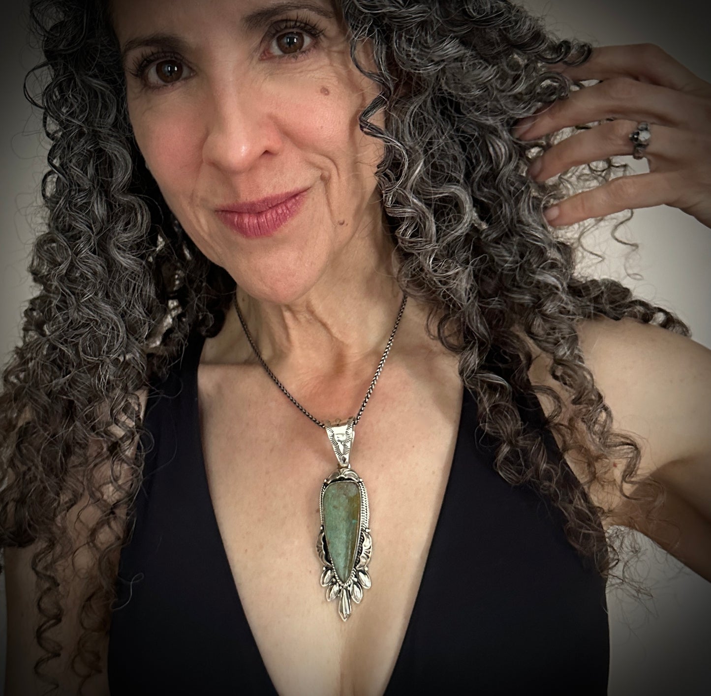 Bird's Eye Turquoise Native American Navajo Necklace Pendant - Clarence Long