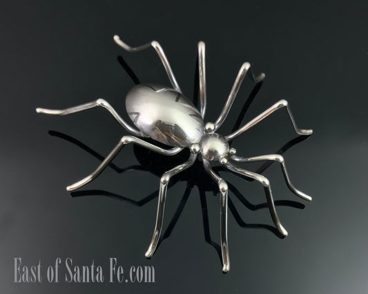 Huge Sterling Silver Navajo Spider Pin Native American - Effie Garfield