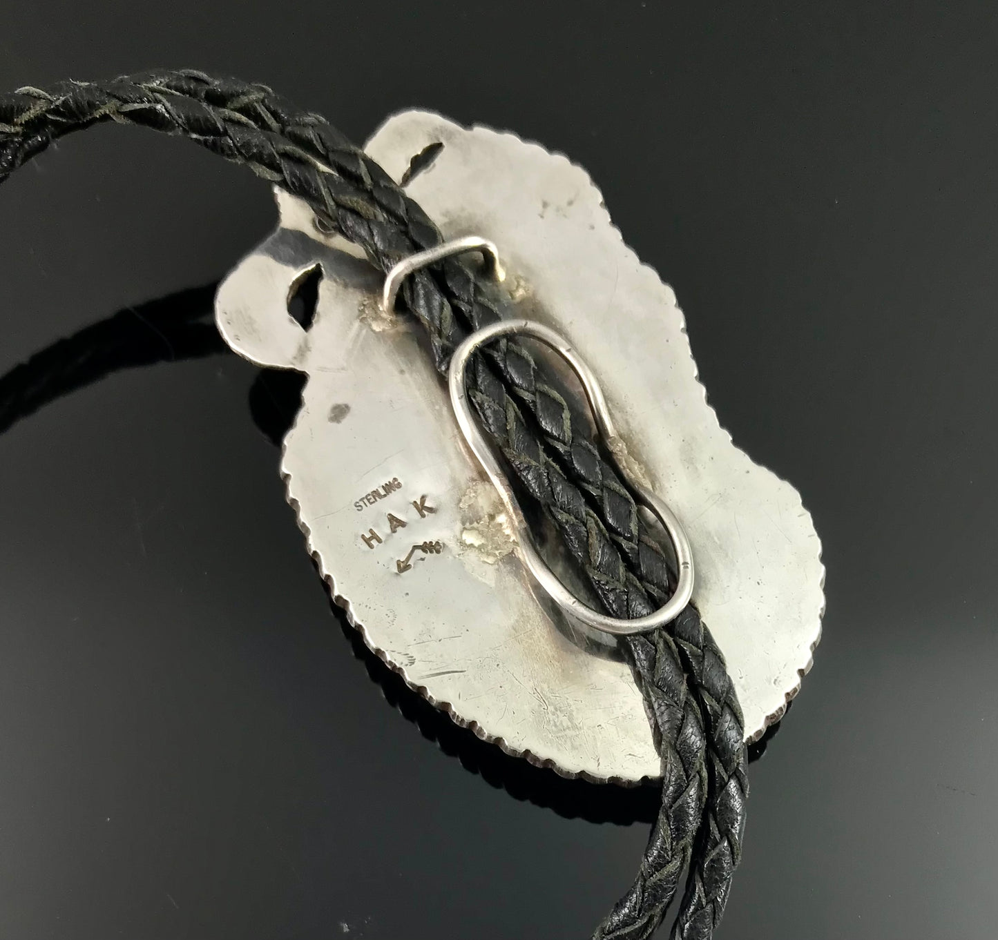 Banded Agate Geode Bolo Tie Native American Navajo - Vintage