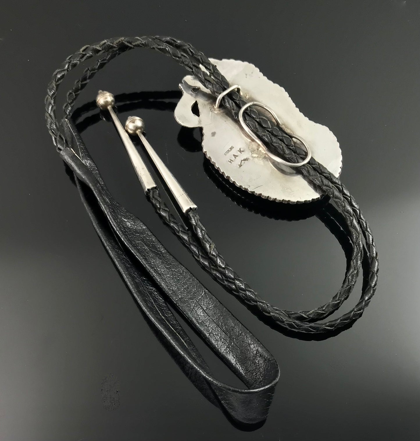 Banded Agate Geode Bolo Tie Native American Navajo - Vintage
