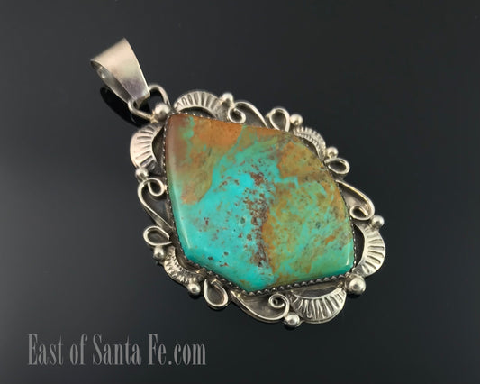 Turquoise Navajo Necklace Pendant Native American - Lionel and Lucille Calladitto