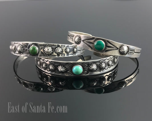 Small Wrist Fred Harvey Turquoise Native American Navajo Cuff Bracelet - Vintage