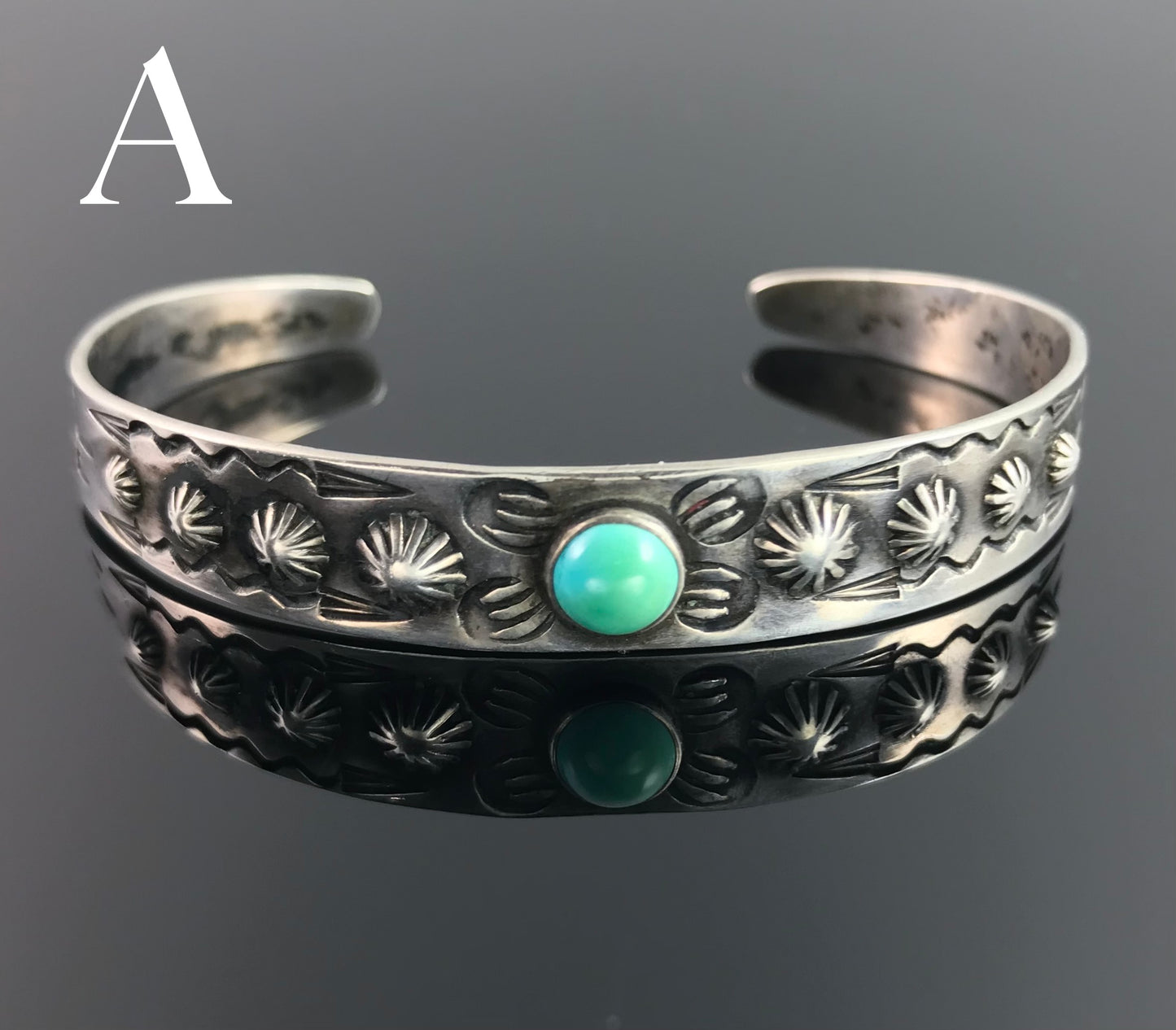 Small Wrist Fred Harvey Turquoise Native American Navajo Cuff Bracelet - Vintage