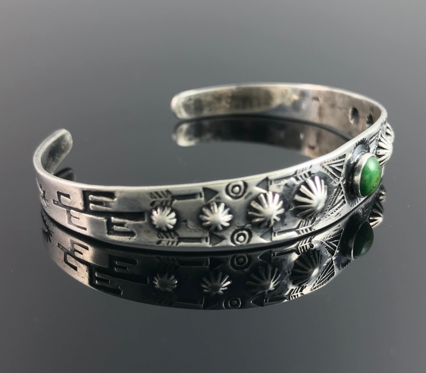 Small Wrist Fred Harvey Turquoise Native American Navajo Cuff Bracelet - Vintage