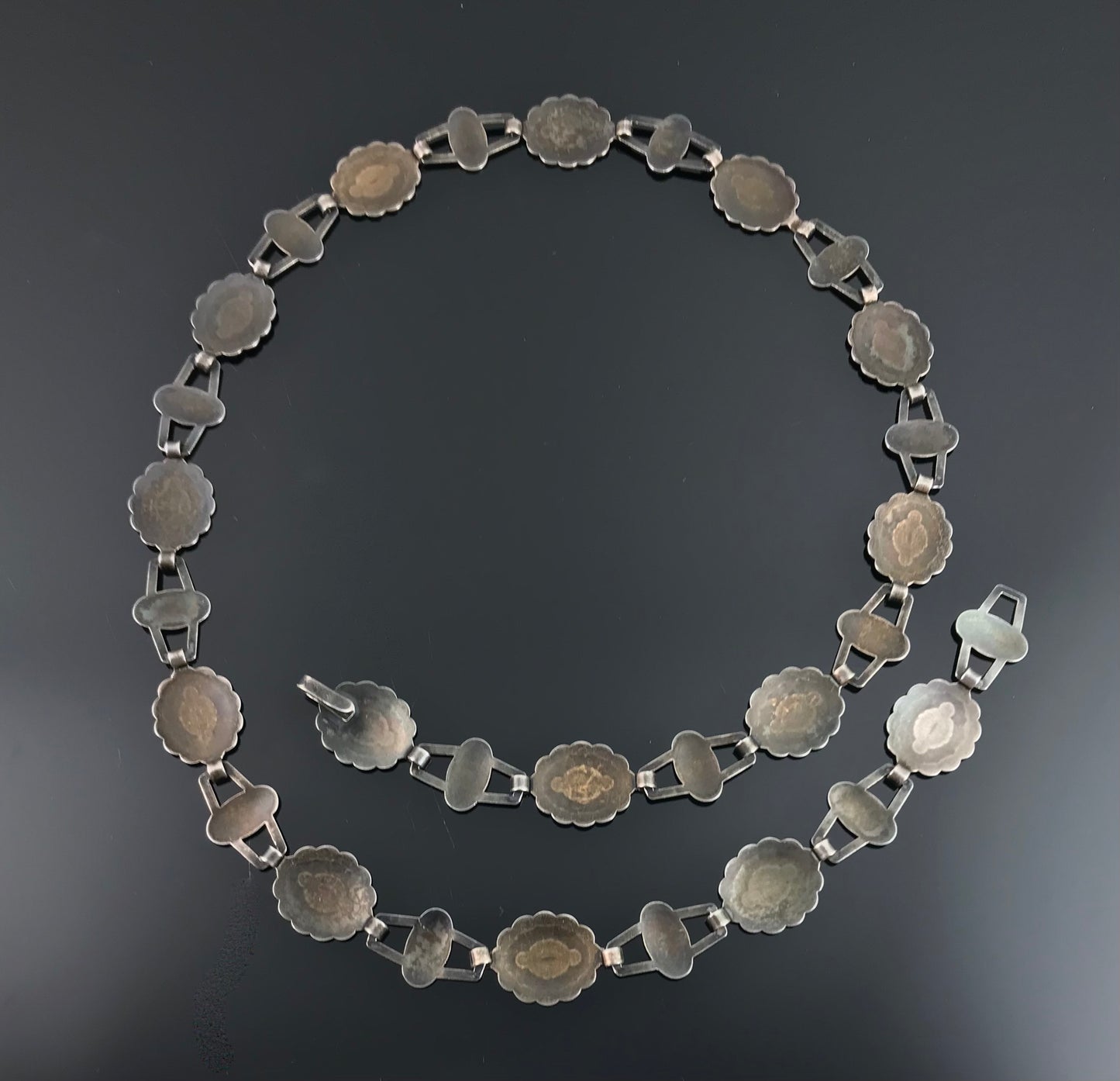Fred Harvey Era Child's Concho Link Belt or Necklace Sterling Silver Native American Navajo