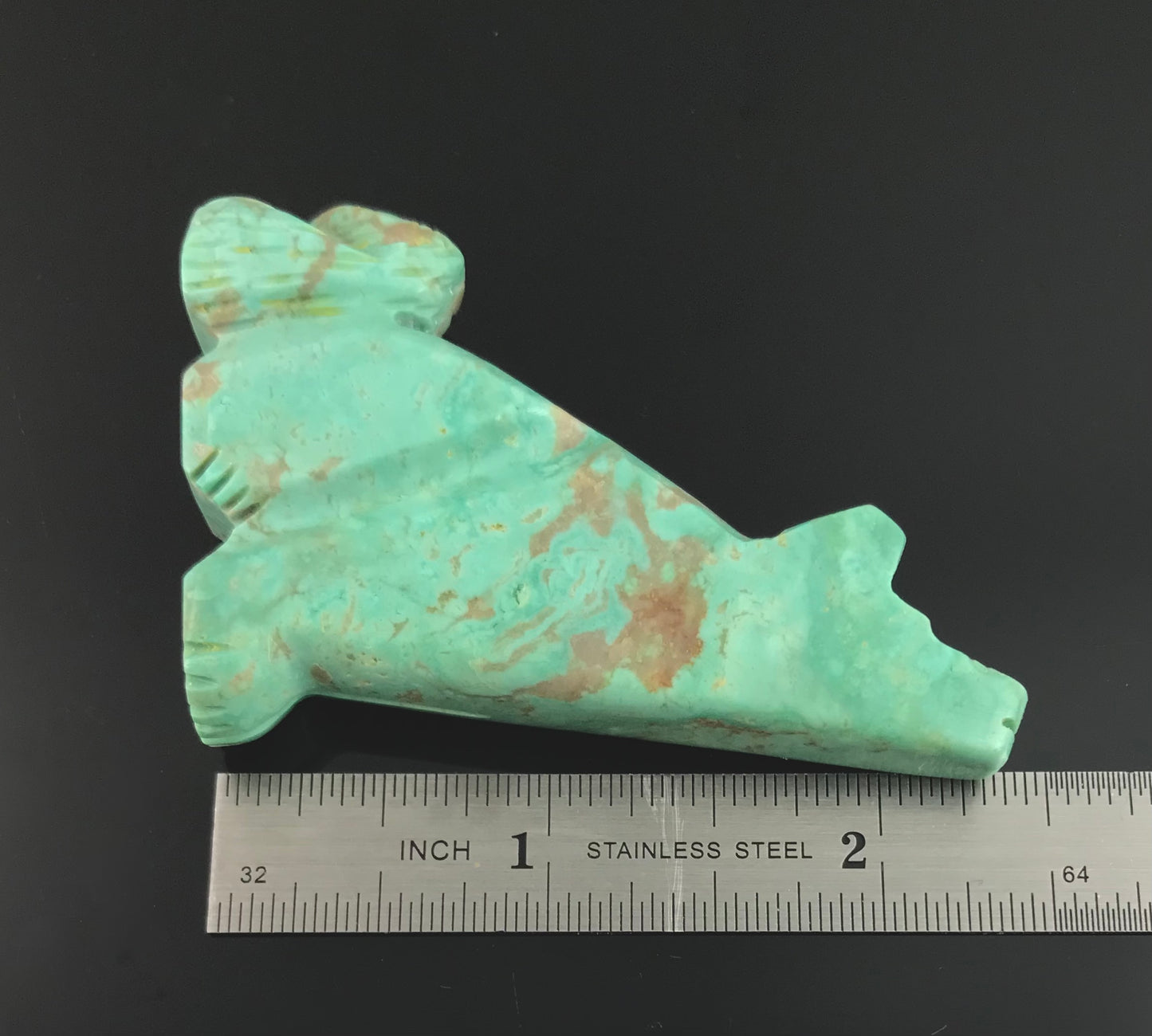 Large Zuni Turquoise Howling Coyote Wolf Fetish Native American