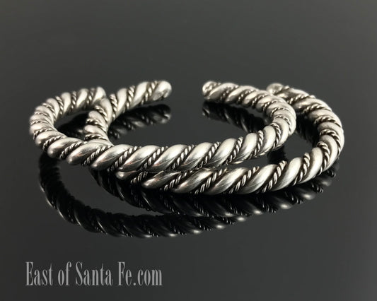 Navajo Native American Twist Sterling Cuff Bracelet - Vintage