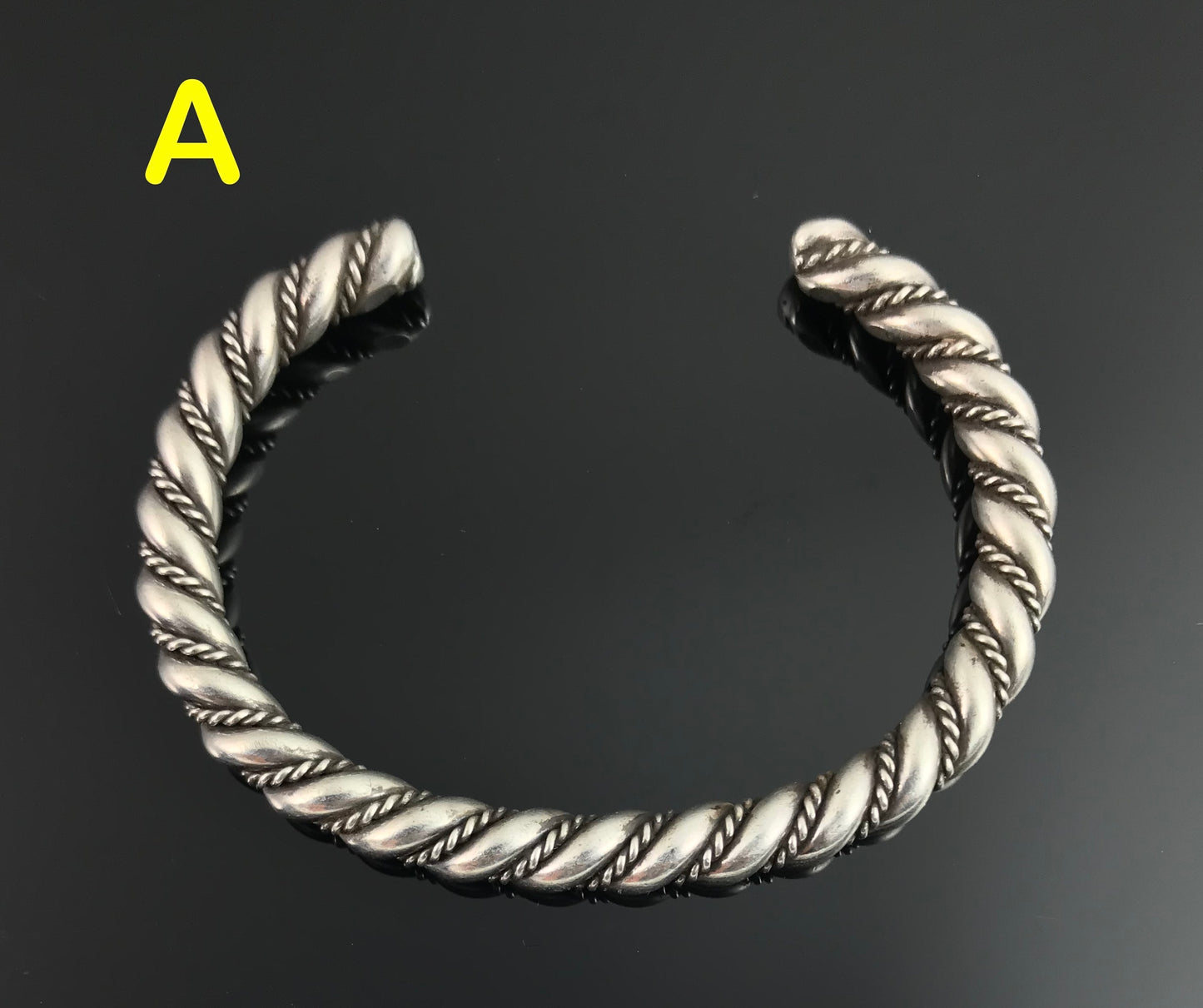 Navajo Native American Twist Sterling Cuff Bracelet - Vintage
