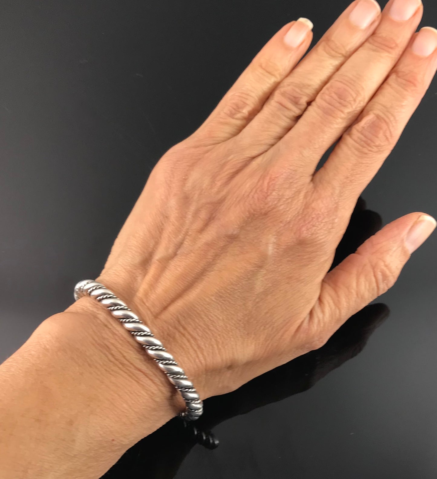 Navajo Native American Twist Sterling Cuff Bracelet - Vintage