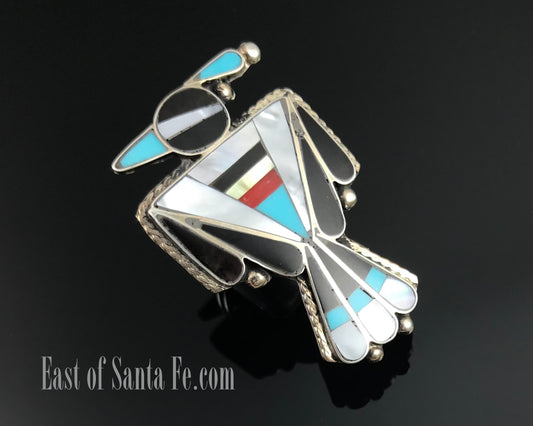 Zuni Thunderbird Inlay Ring Native American Size 8 1/2 - Delgar Cellicion