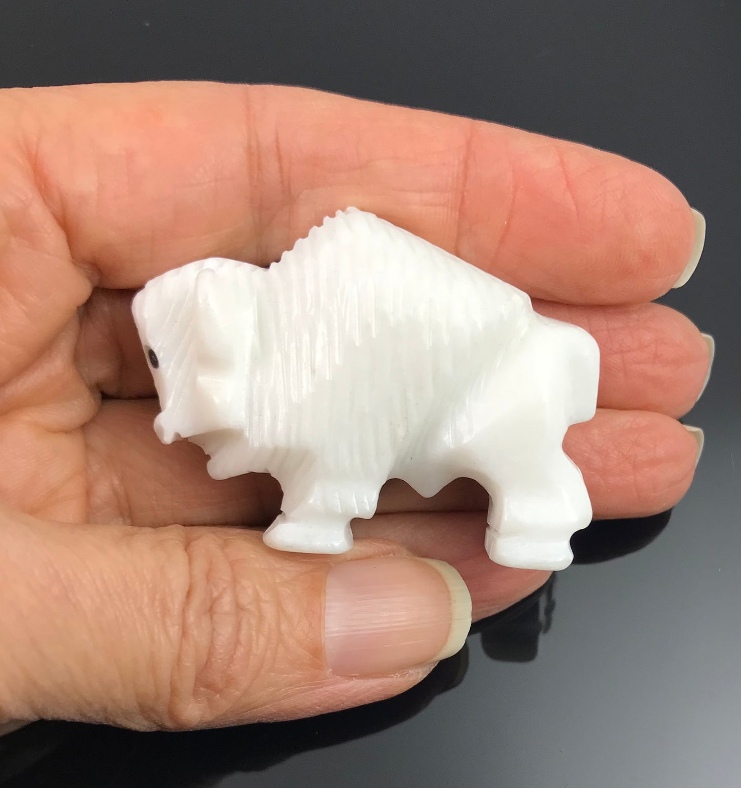 Zuni Sacred White and Turquoise Buffalos Bison Fetishes Native American