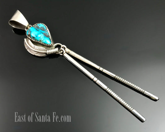Striking Native American Turquoise Pendant Navajo - Vintage