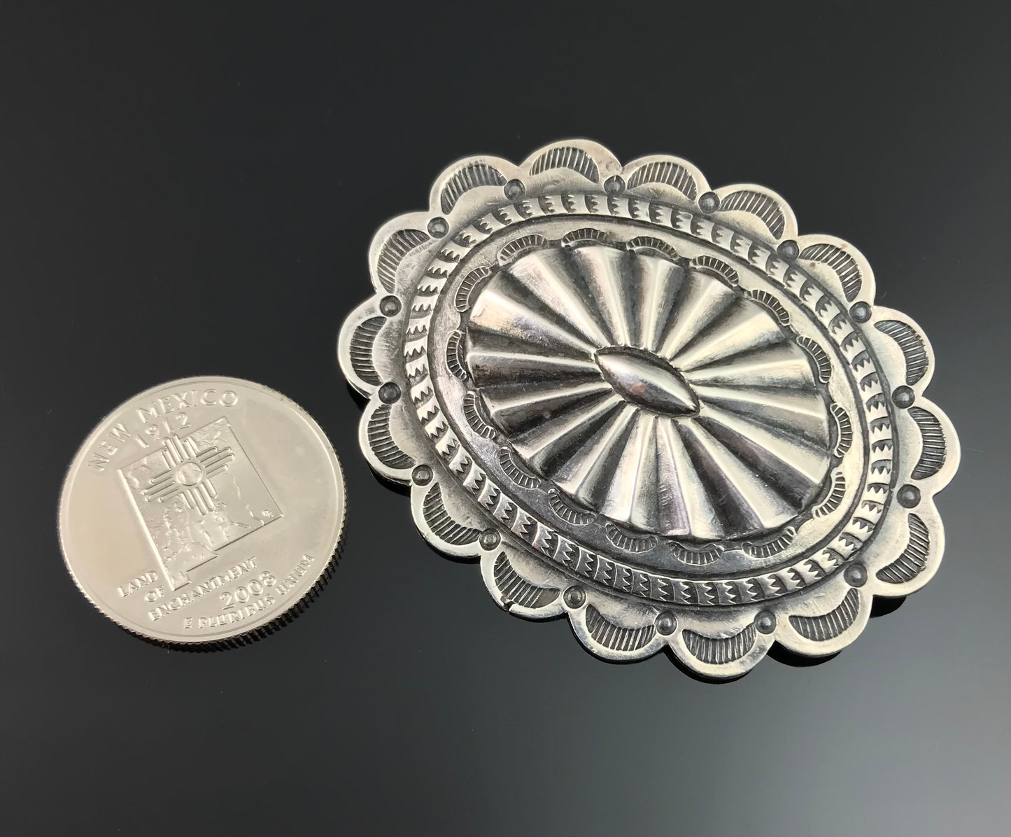 Navajo C-clasp Concho Pin Brooch Native American Navajo - VINTAGE