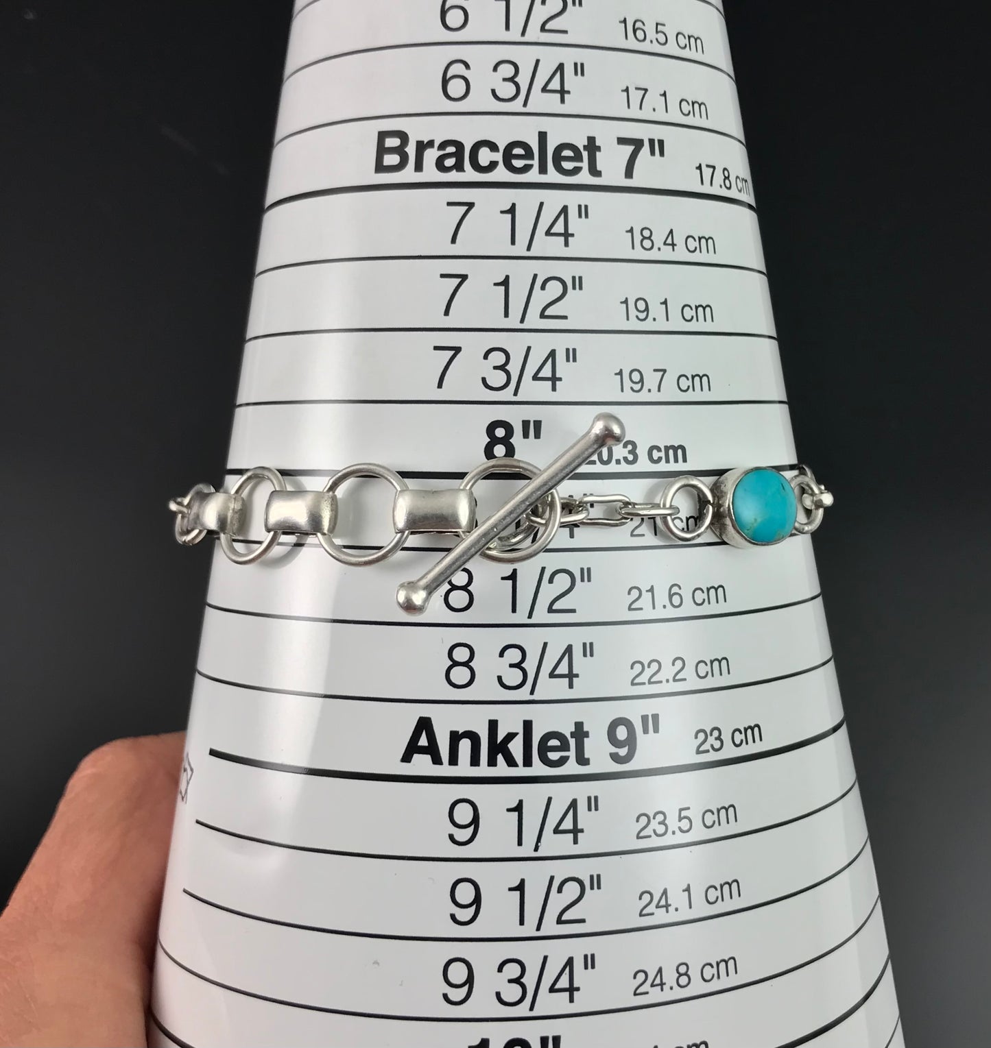 Turquoise and Feathers Link Bracelet Native American Navajo - Tony Garcia