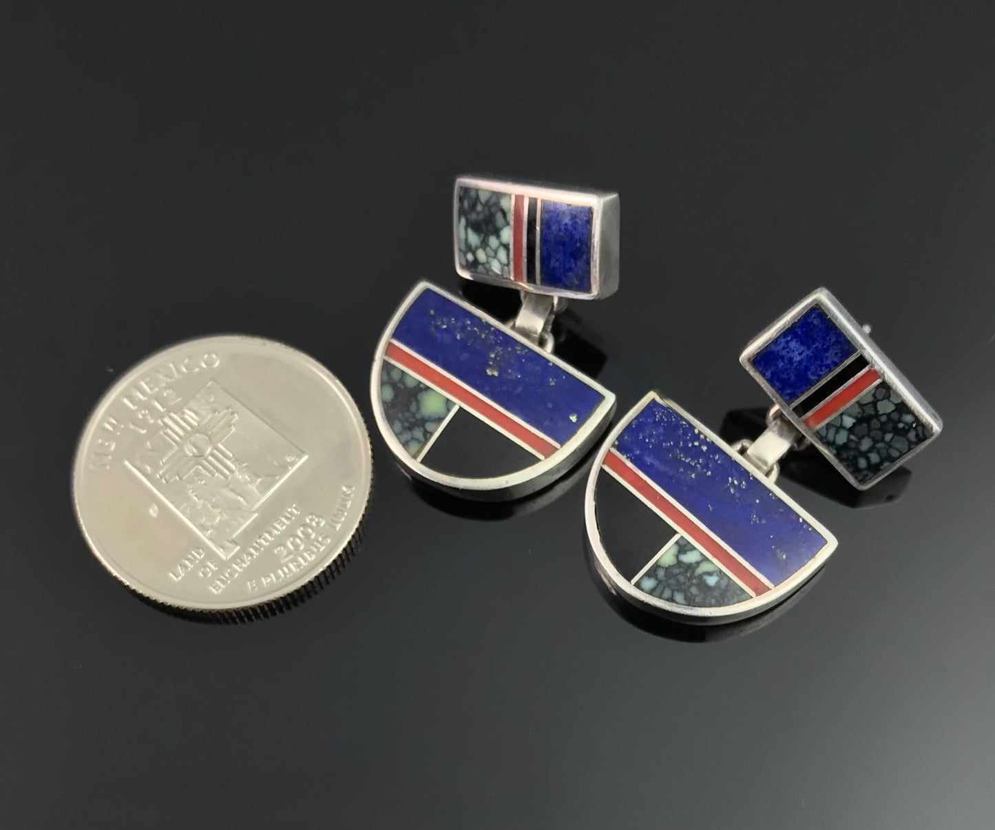 Inlay Earrings Navajo Native American - Ray Tracey