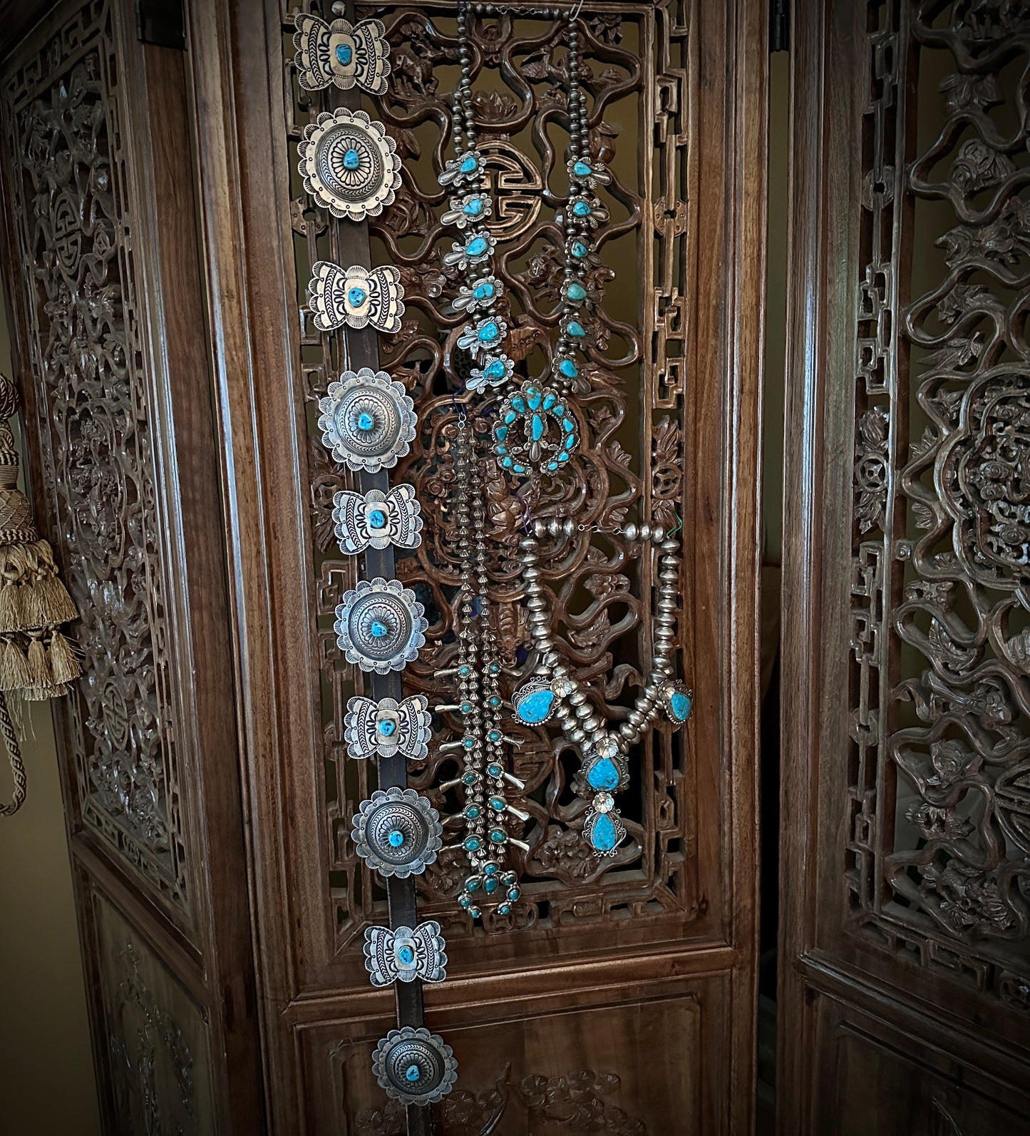 Kirk Smith Turquoise Concho Belt Navajo Native American - Vintage