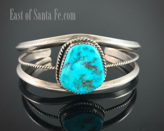 Classic Navajo Turquoise Native American Cuff Bracelet - Vintage