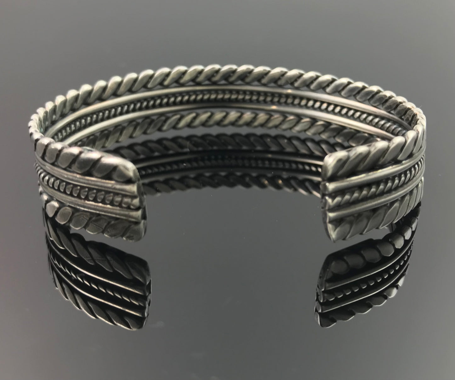Vintage Twist Wire Sterling Silver Cuff Bracelet - 925 Mexico