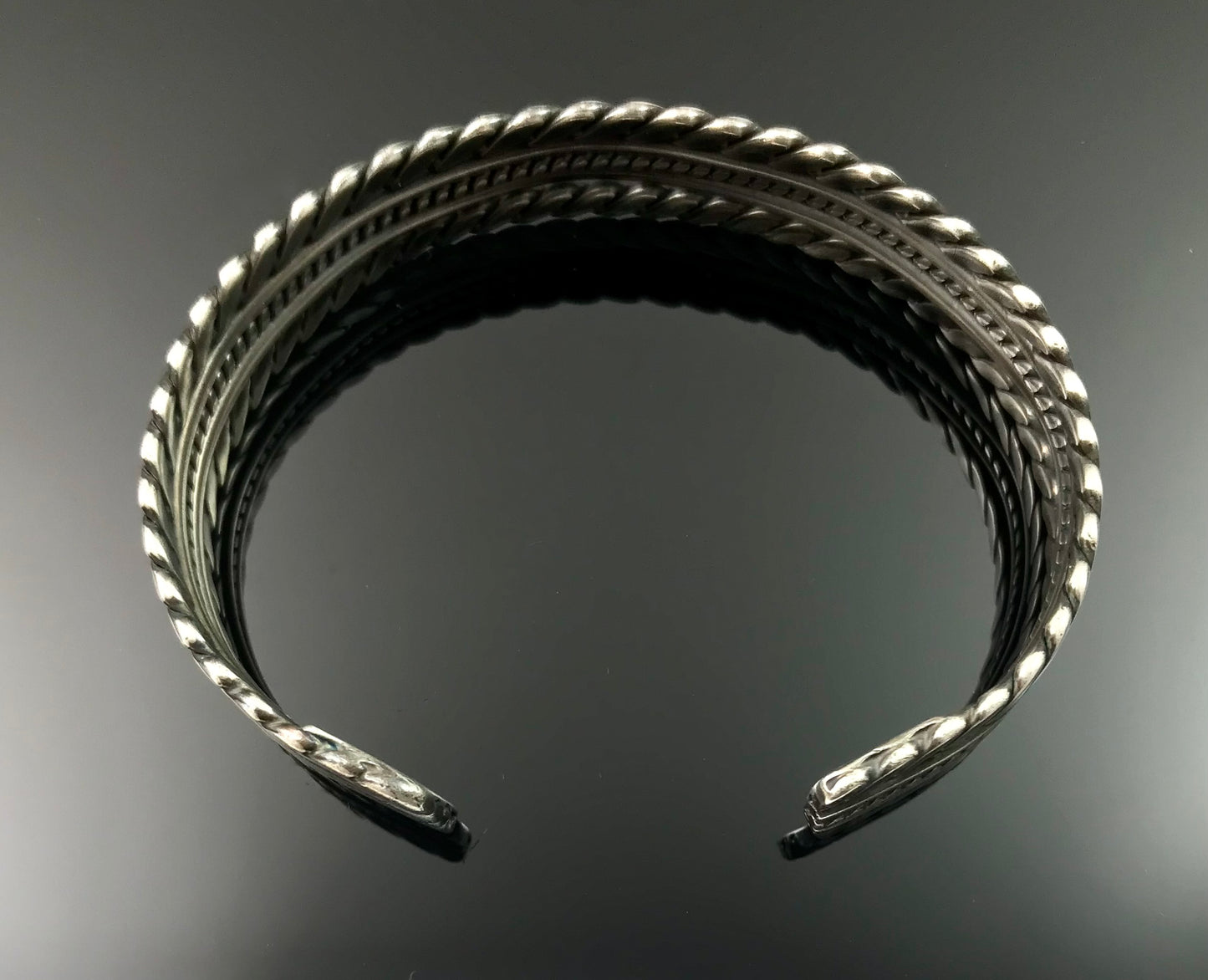 Vintage Twist Wire Sterling Silver Cuff Bracelet - 925 Mexico