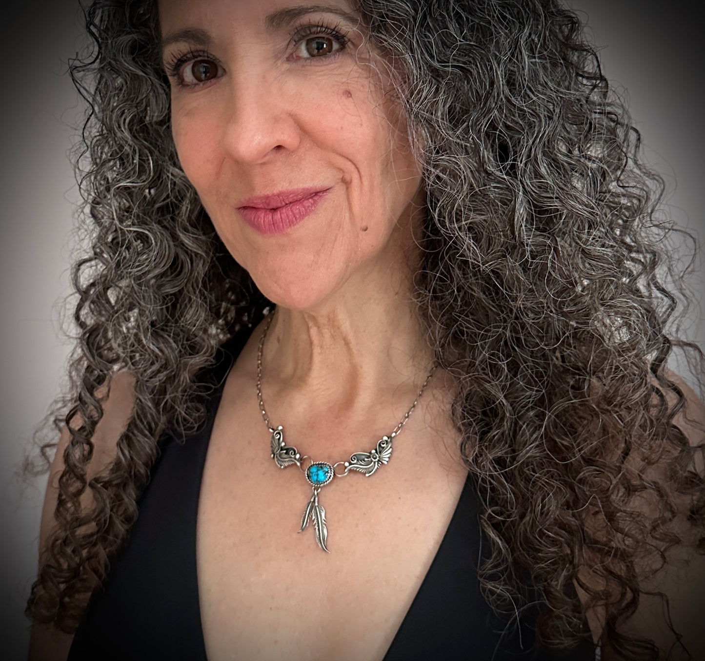 Turquoise Feathers Necklace Navajo Native American - Native American