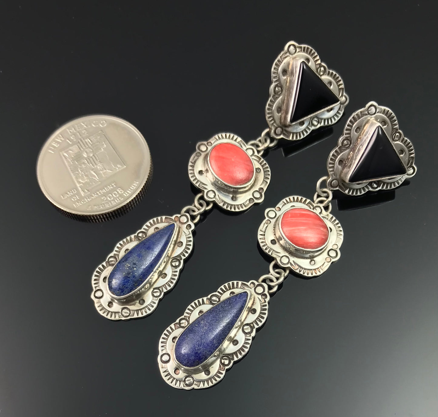 Vintage Native American Multi-stone Earrings - Garcia