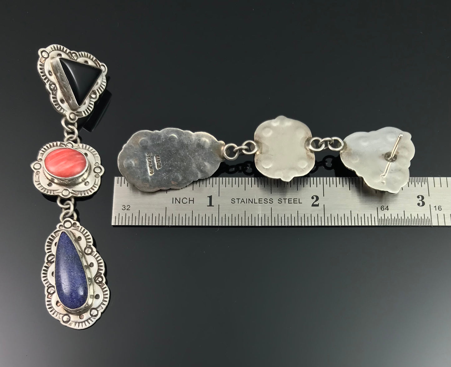 Vintage Native American Multi-stone Earrings - Garcia