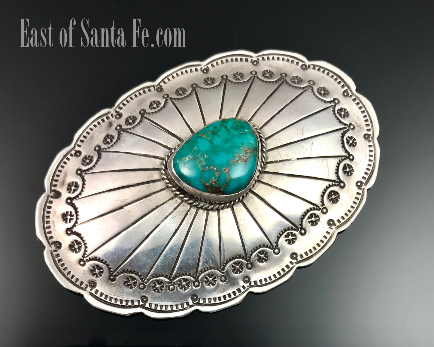 HUGE Turquoise Concho Pin Native American Navajo - Vintage