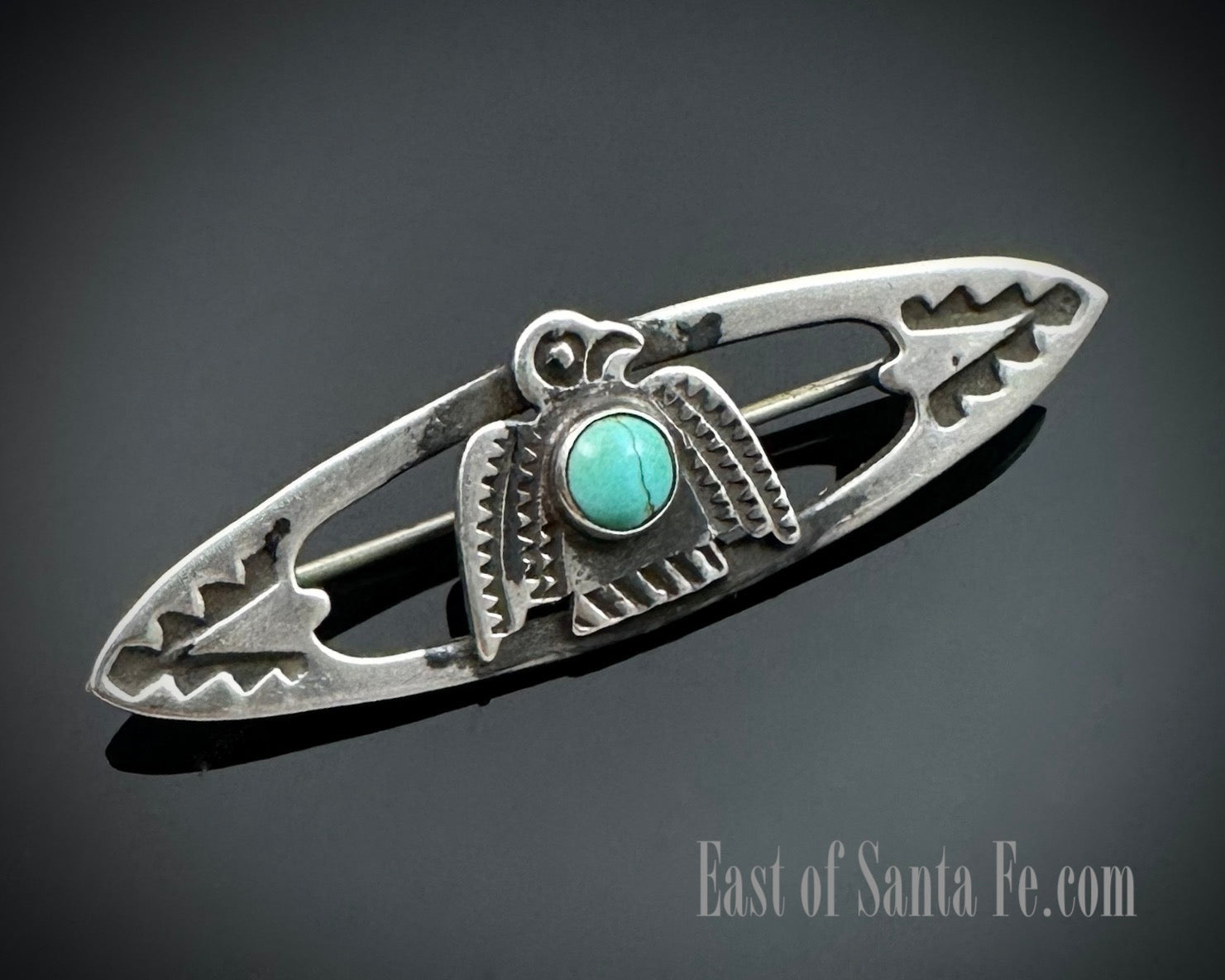 Old Navajo Crossed Arrows Turquoise Bracelet Sterling Silver